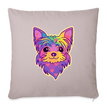 Yorkshire Terrier Regenbogen Hund Yorkie - Sofakissenbezug 45 x 45 cm - helles Taupe - Vorne