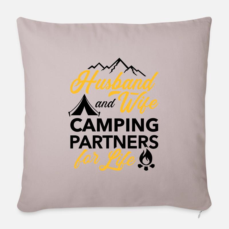 Camping - Sofakissenbezug 45 x 45 cm - helles Taupe