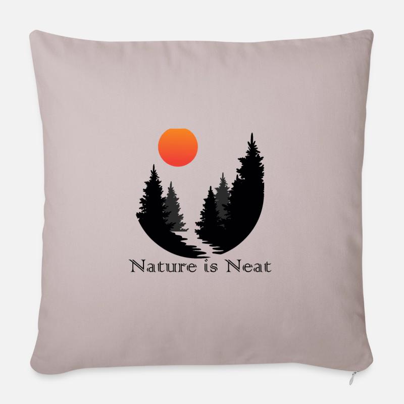 Forêt - Housse de coussin décorative 45 x 45 cm - taupe clair