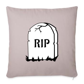 Rest in Peace Grabstein - Sofakissenbezug 45 x 45 cm - helles Taupe - Vorne