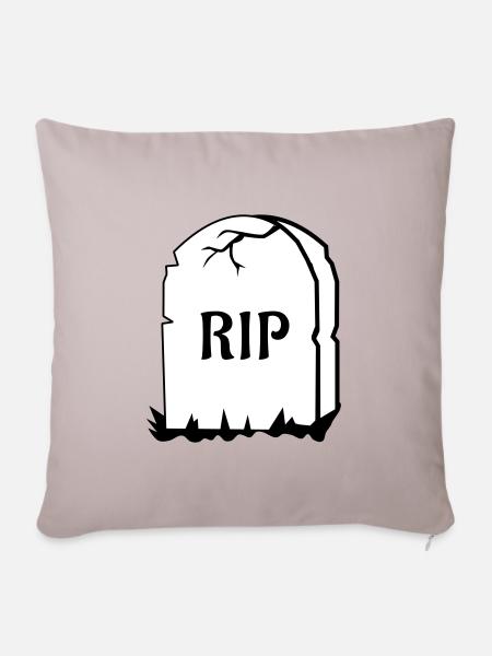 Rest in Peace Grabstein - Sofakissenbezug 45 x 45 cm - helles Taupe