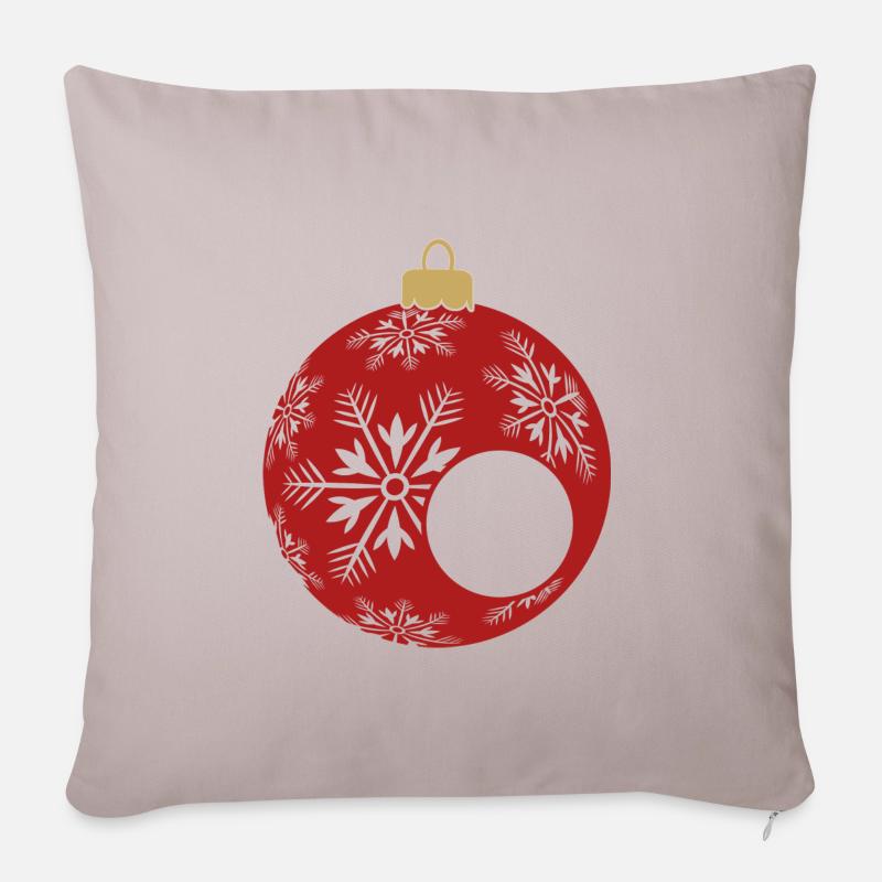 Weihnachtskugel Geschenk Idee - Sofakissenbezug 45 x 45 cm - helles Taupe