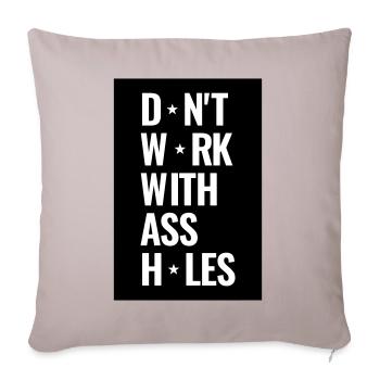 Ne travaillez pas avec des trous du cul - Housse de coussin décorative 45 x 45 cm - taupe clair - Devant