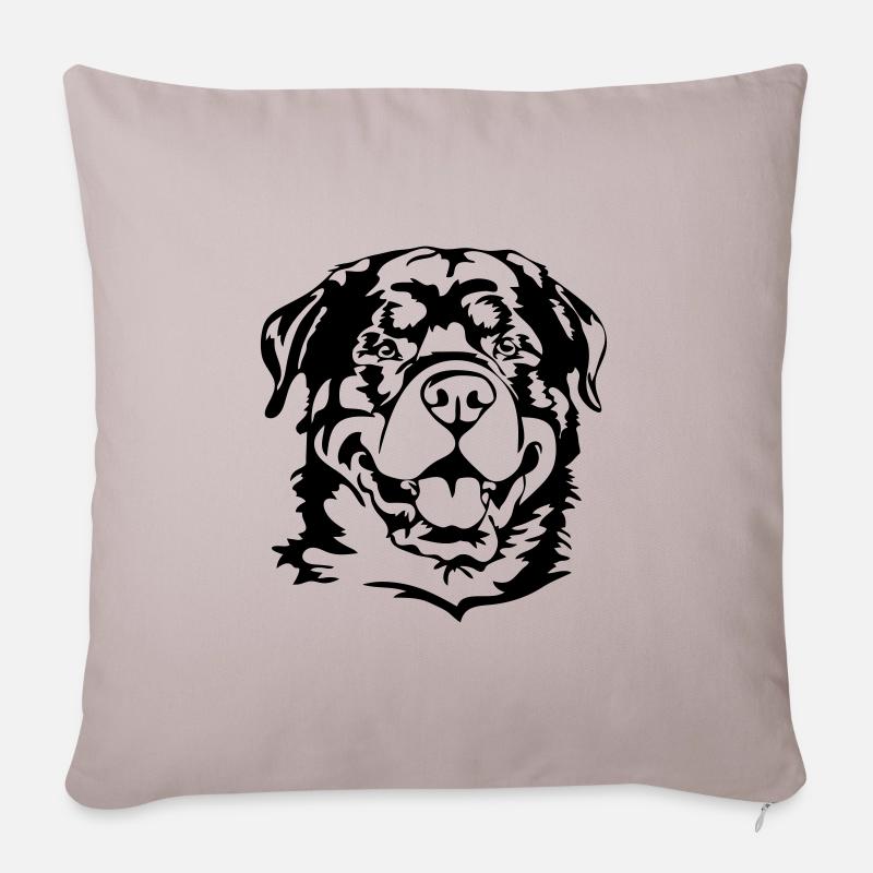 ROTTWEILER Hunde Hund Hundesport Wilsigns IGP - Sofakissenbezug 45 x 45 cm - helles Taupe