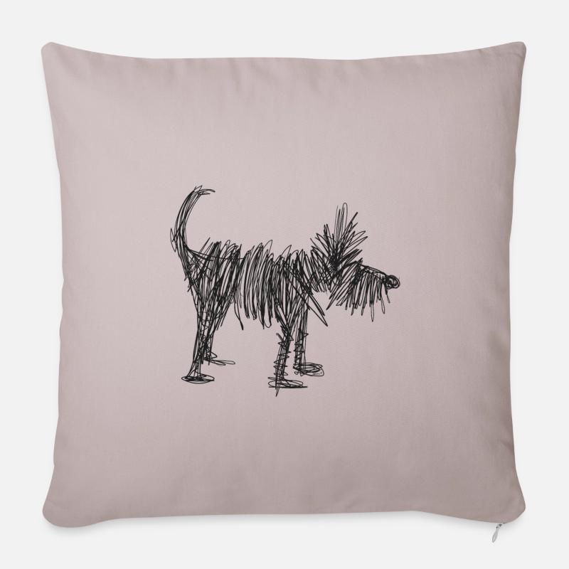 Wilder Hund - Sofakissenbezug 45 x 45 cm - helles Taupe