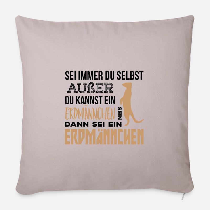 Erdmännchen Geschenk - Sofakissenbezug 45 x 45 cm - helles Taupe
