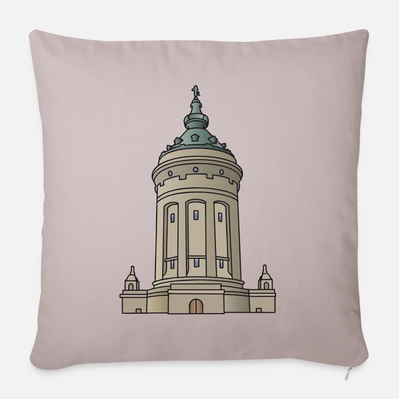 Wasserturm Mannheim c - Sofakissenbezug 45 x 45 cm - helles Taupe
