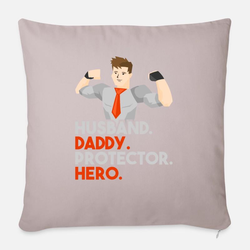 Daddy Superhero - Sofakissenbezug 45 x 45 cm - helles Taupe