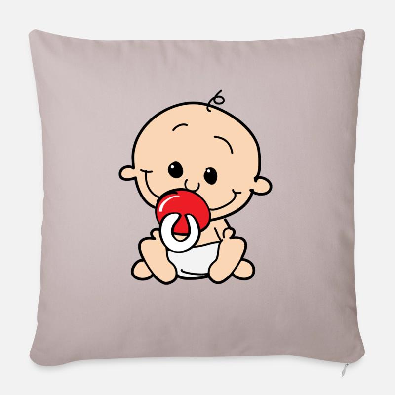Baby - Sofakissenbezug 45 x 45 cm - helles Taupe