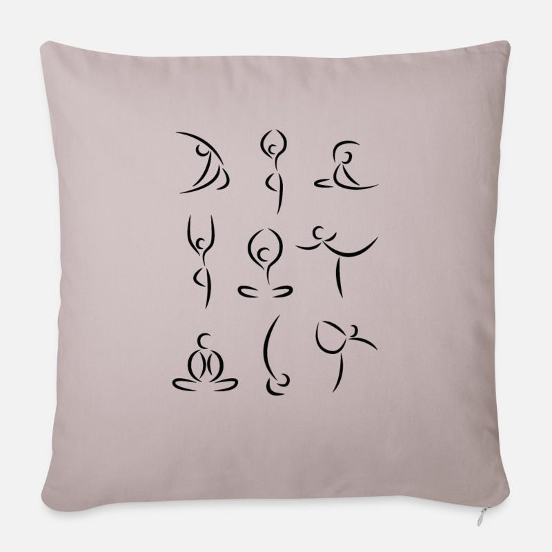 Position Yoga - Sofakissenbezug 45 x 45 cm - helles Taupe