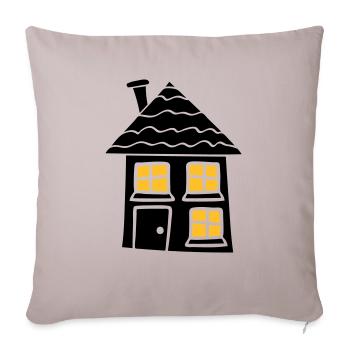 fenêtre de lumière de nuit noir foncé douce petite - Housse de coussin décorative 45 x 45 cm - taupe clair - Devant