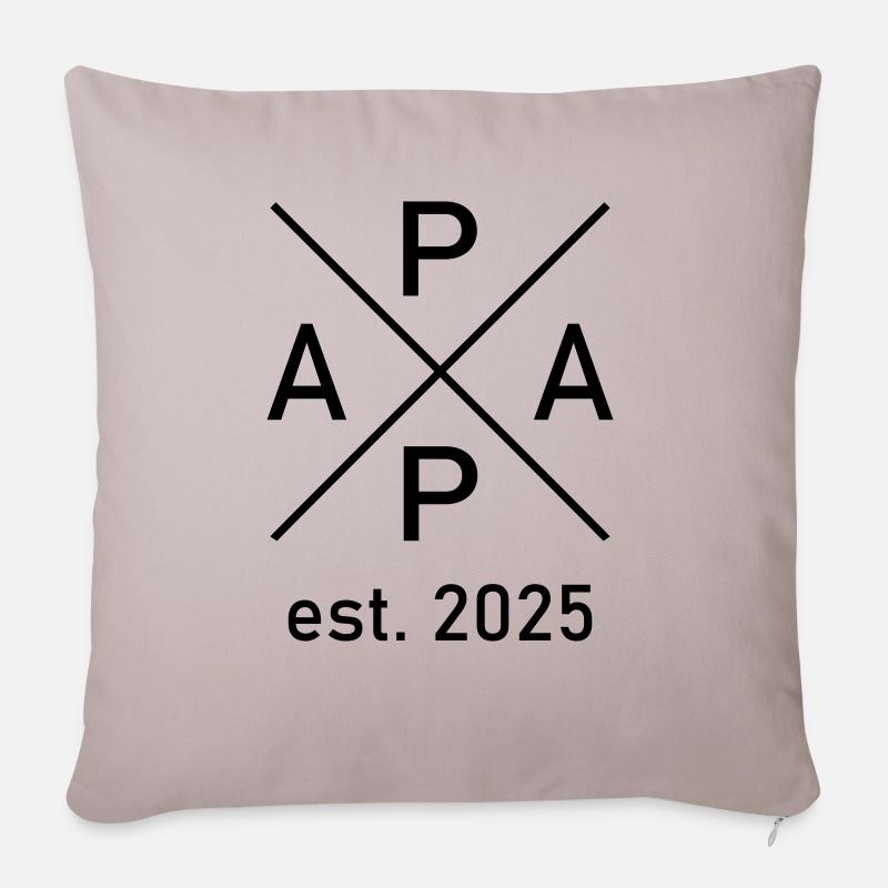 Papa 2025 - Sofakissenbezug 45 x 45 cm - helles Taupe