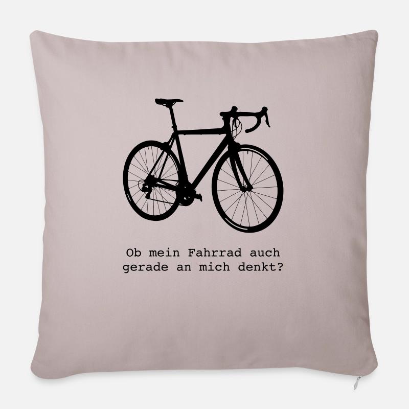 Rennrad an mich denkt - Sofakissenbezug 45 x 45 cm - helles Taupe