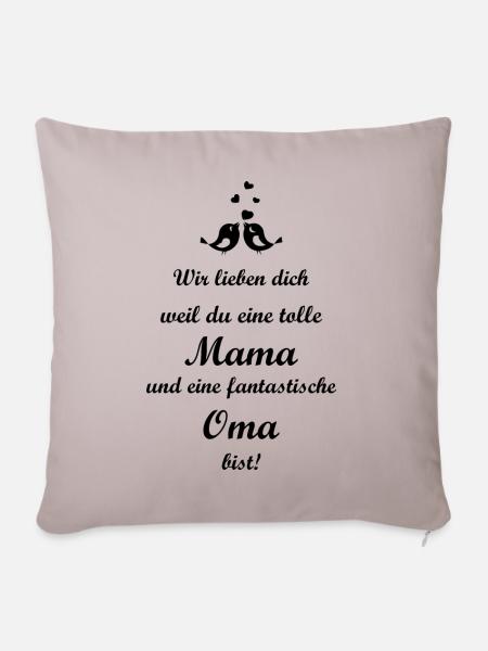 wir lieben dich oma - Sofakissenbezug 45 x 45 cm - helles Taupe