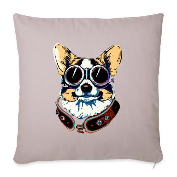 Corgi Vintage Dog Cadeau Welsh Corgi - Housse de coussin décorative 45 x 45 cm - taupe clair - Devant