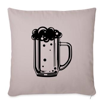 beer glass beer symbol beer mug - Sofa pillowcase 17,3'' x 17,3'' (45 x 45 cm) - light taupe - Front