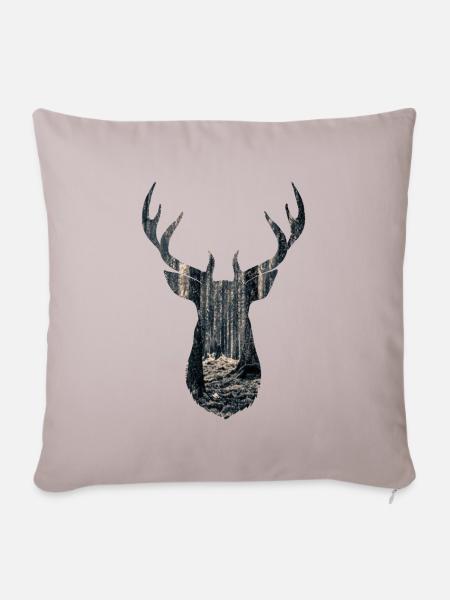 Hirsch - Sofakissenbezug 45 x 45 cm - helles Taupe