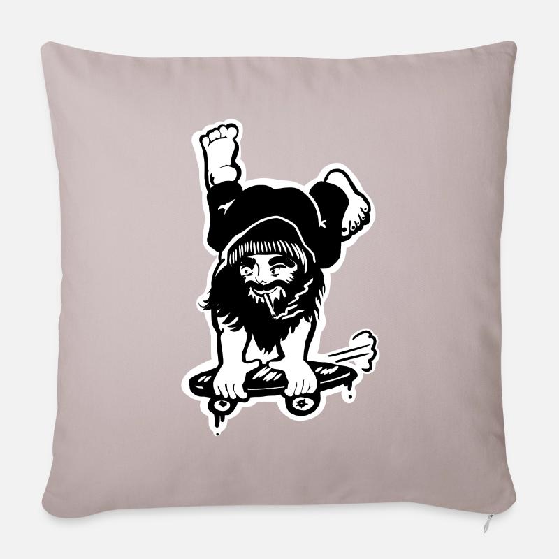Skating Dwarf - Sofa pillowcase 17,3'' x 17,3'' (45 x 45 cm) - light taupe