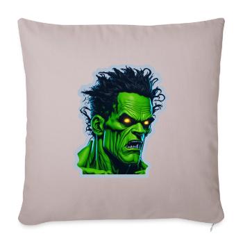 monstre vert d’halloween - Housse de coussin décorative 45 x 45 cm - taupe clair - Devant