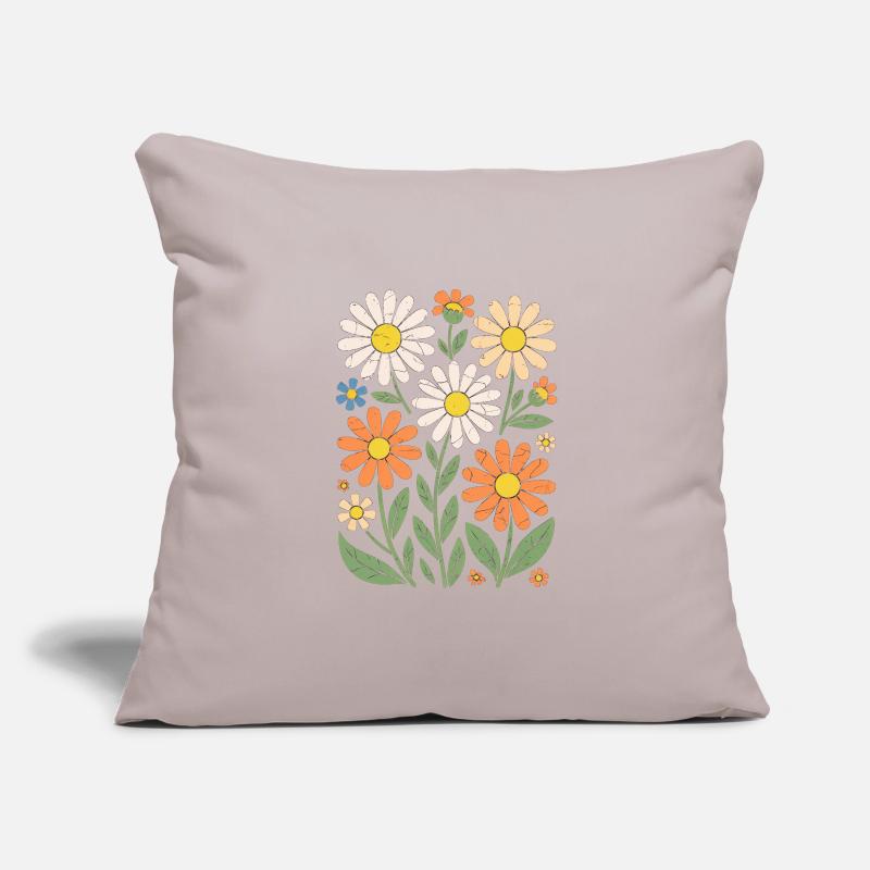 Boho Retro Daisy Pattern Retro Sofa pillowcase 17,3'' x 17,3'' (45 x 45 cm)