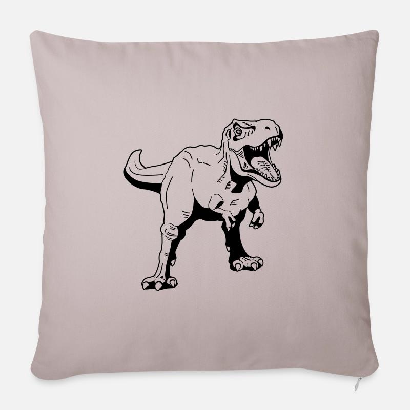 Tyrannosaurus Rex - Sofakissenbezug 45 x 45 cm - helles Taupe
