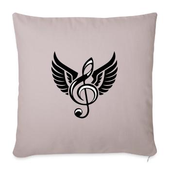 Clef Wings Symbol - Sofa pillowcase 17,3'' x 17,3'' (45 x 45 cm) - light taupe - Front