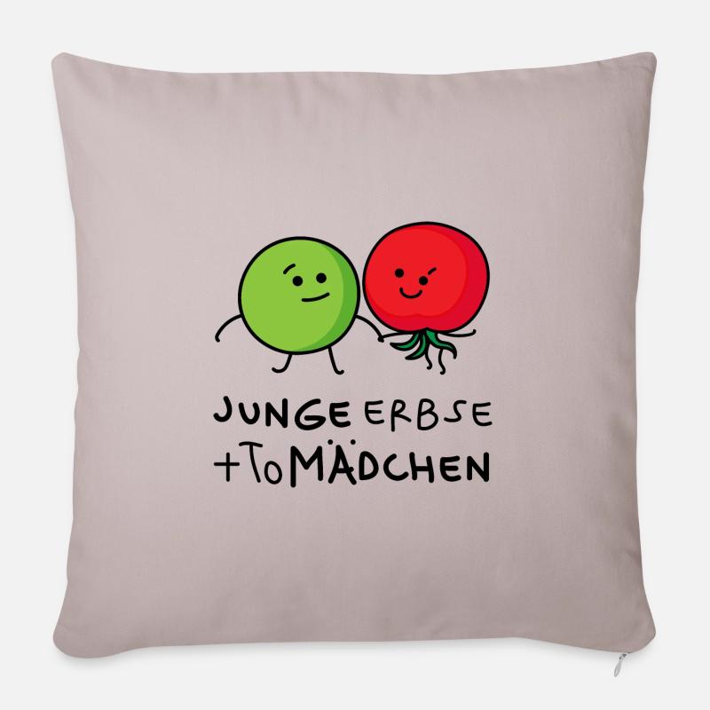 Junge und Mädchen Paar - Sofakissenbezug 45 x 45 cm - helles Taupe
