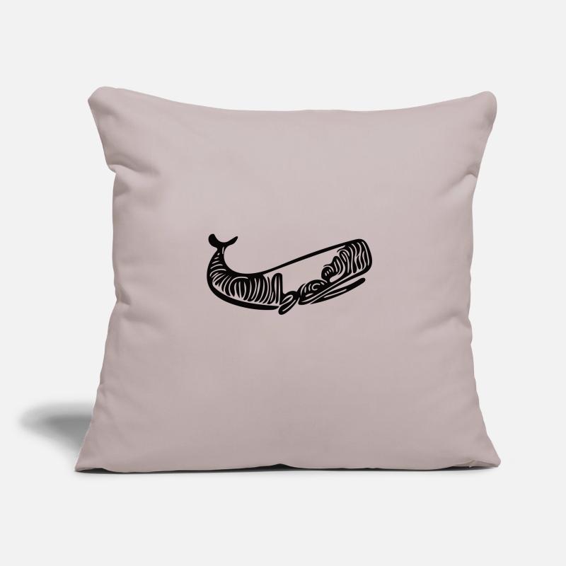 Vector Whale Drawing Style Sofa pillowcase 17,3'' x 17,3'' (45 x 45 cm)