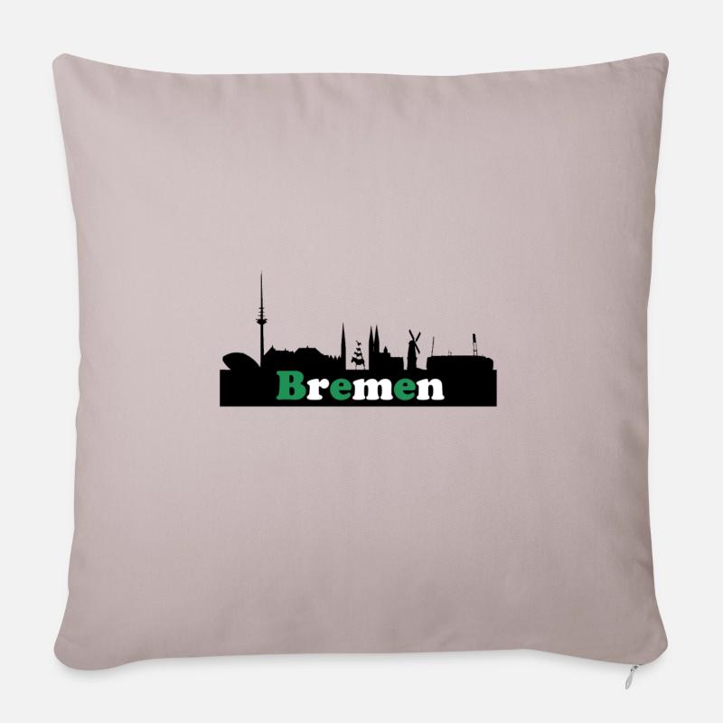 Bremen Skyline "Werder" - Sofakissenbezug 45 x 45 cm - helles Taupe