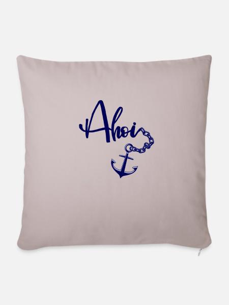 Ahoi, werf den Anker - Sofakissenbezug 45 x 45 cm - helles Taupe
