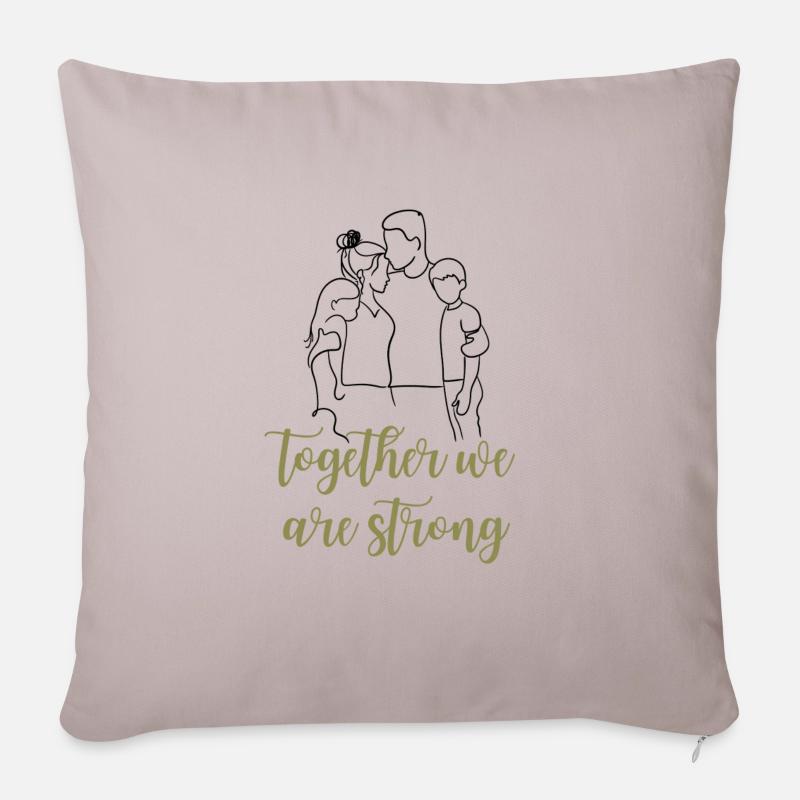together we are strong - Sofakissenbezug 45 x 45 cm - helles Taupe