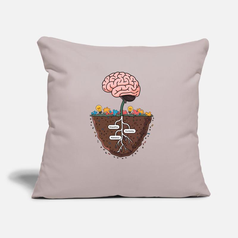 Brain Growth Tree – Knowledge and Wisdom Illustrat Sofa pillowcase 17,3'' x 17,3'' (45 x 45 cm)