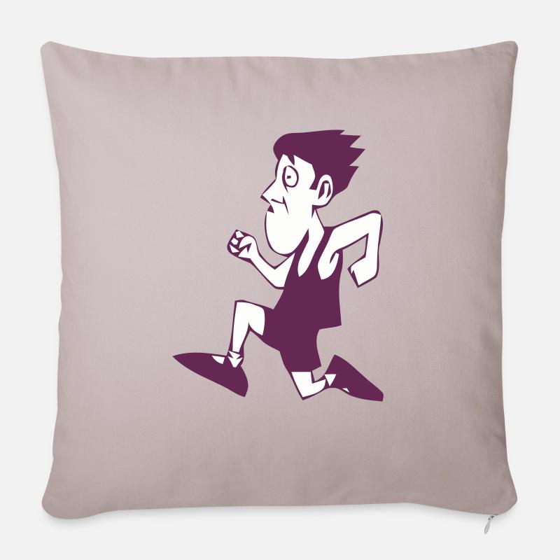 Marathonien - Housse de coussin décorative 45 x 45 cm - taupe clair