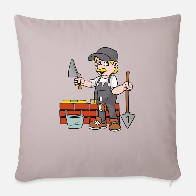 maçon - Housse de coussin décorative 45 x 45 cm - taupe clair