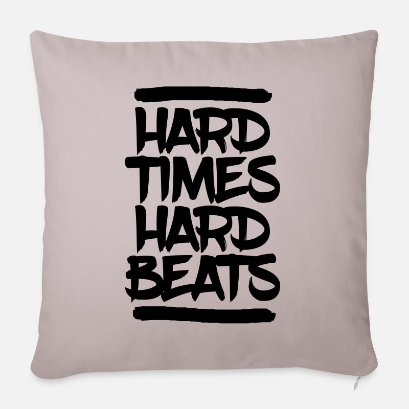 Techno Rave Hardstyle - Sofakissenbezug 45 x 45 cm - helles Taupe