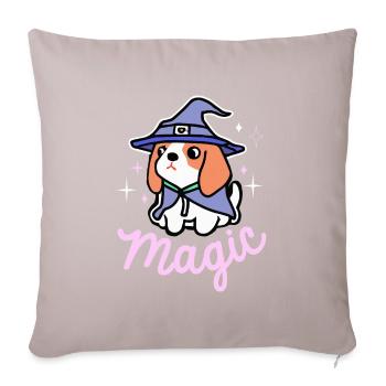 Beagle Magic Wizard Dog Gift Retro - Sofa pillowcase 17,3'' x 17,3'' (45 x 45 cm) - light taupe - Front