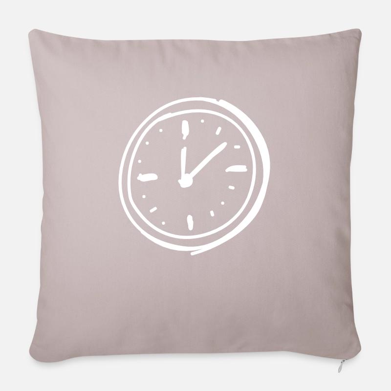 Zeiger Uhr - Sofakissenbezug 45 x 45 cm - helles Taupe