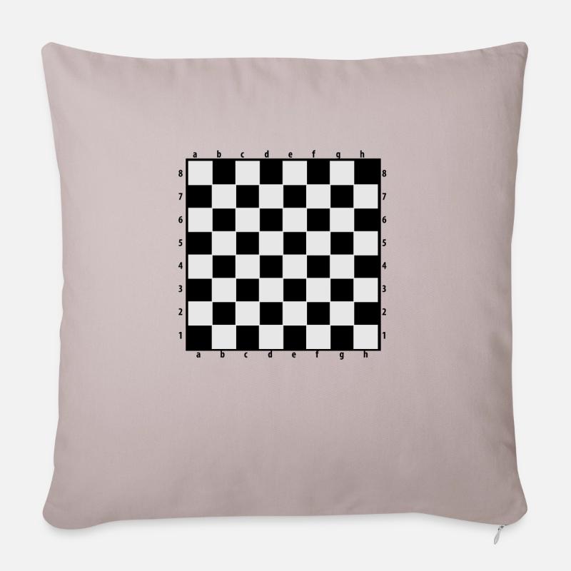 Jeu d'échecs vide - Housse de coussin décorative 45 x 45 cm - taupe clair
