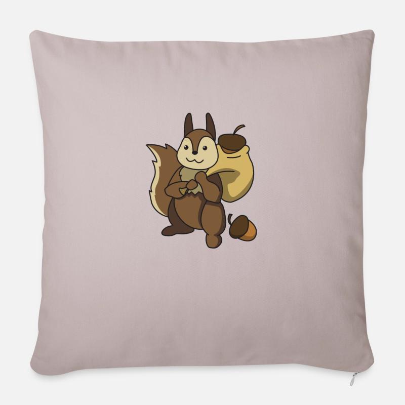 Eichhörnchen - Sofakissenbezug 45 x 45 cm - helles Taupe