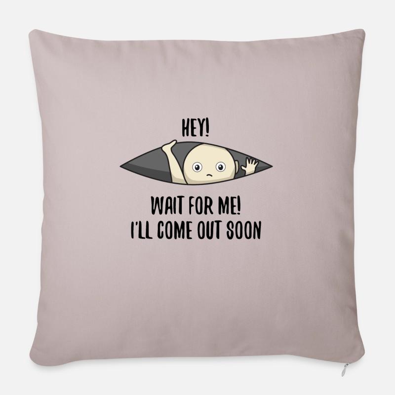 Grossesse bébé cadeau maman enceinte humour - Housse de coussin décorative 45 x 45 cm - taupe clair