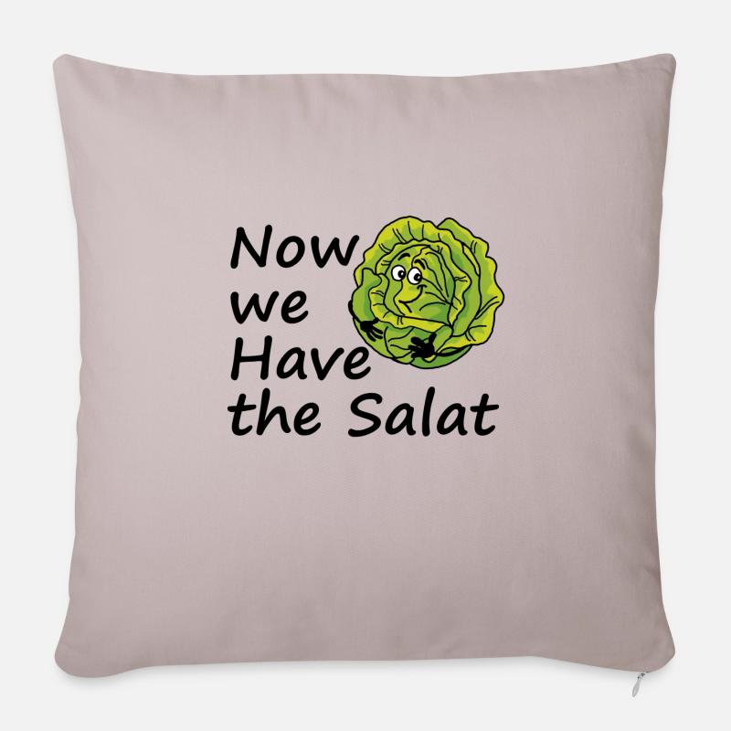 Salat Denglisch Gemüse Lustige Geschenkidee - Sofakissenbezug 45 x 45 cm - helles Taupe