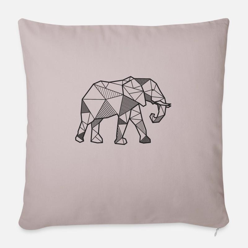 Elefant geometrisch Geschenk Tier Afrika wild - Sofakissenbezug 45 x 45 cm - helles Taupe
