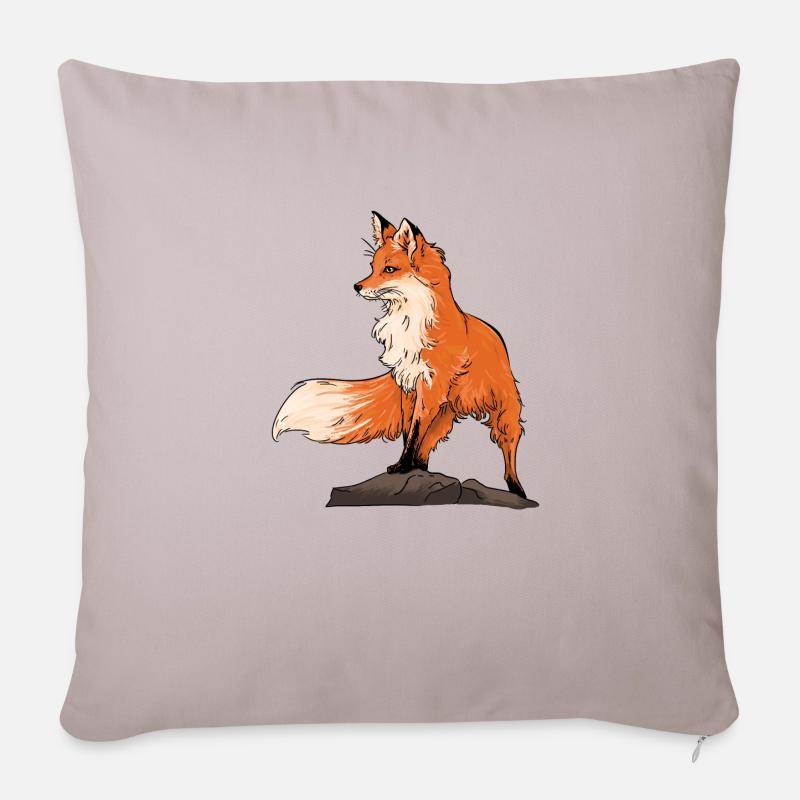 Schöner Fuchs - Sofakissenbezug 45 x 45 cm - helles Taupe
