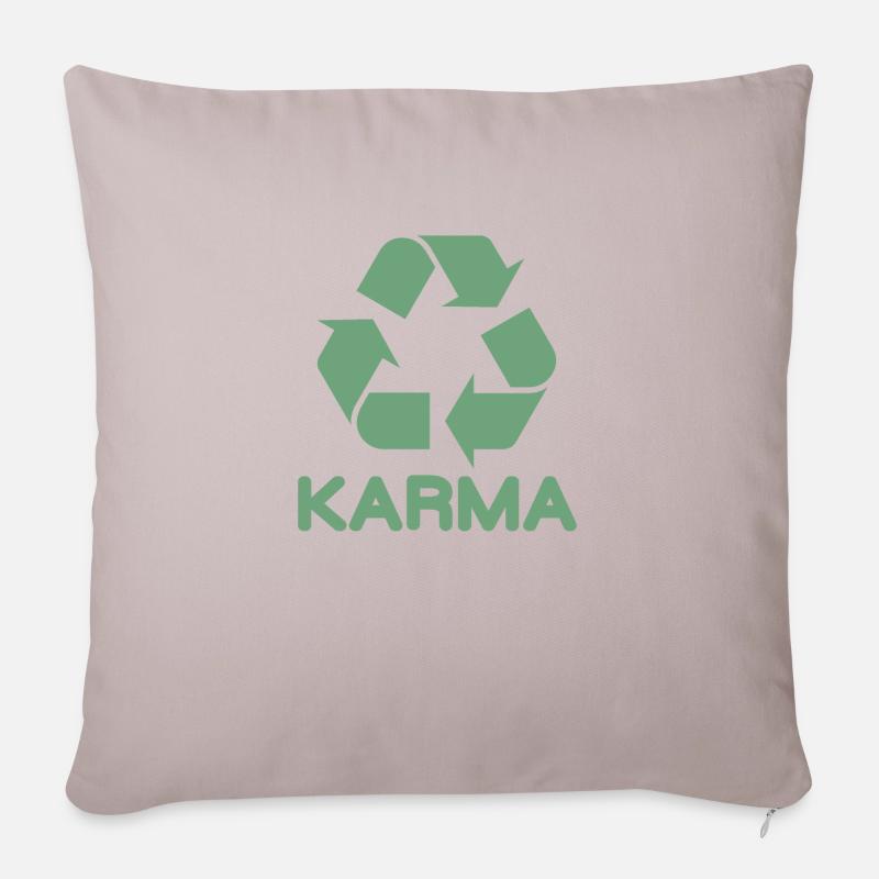Karma idée de cadeau de répétition - Housse de coussin décorative 45 x 45 cm - taupe clair