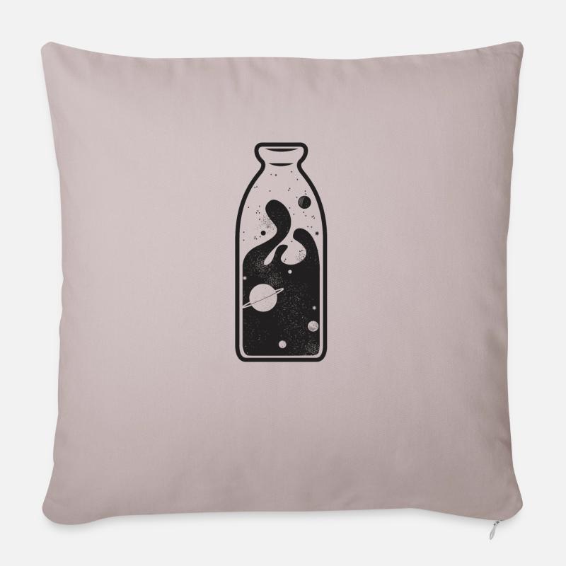 Milchstraße Weltraum Geschenk Flasche Planeten All - Sofakissenbezug 45 x 45 cm - helles Taupe