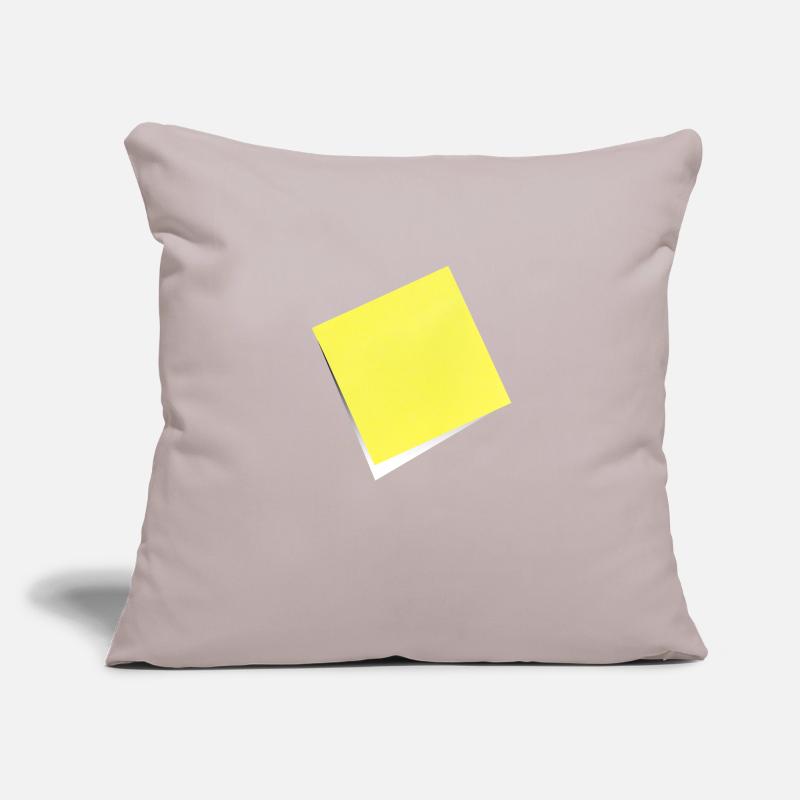 note jaune , adhésif , sticky note Housse de coussin décorative 45 x 45 cm