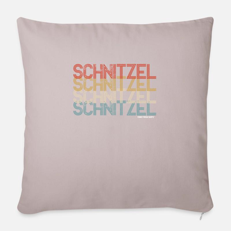 Schnitzel Geschenk - Sofakissenbezug 45 x 45 cm - helles Taupe