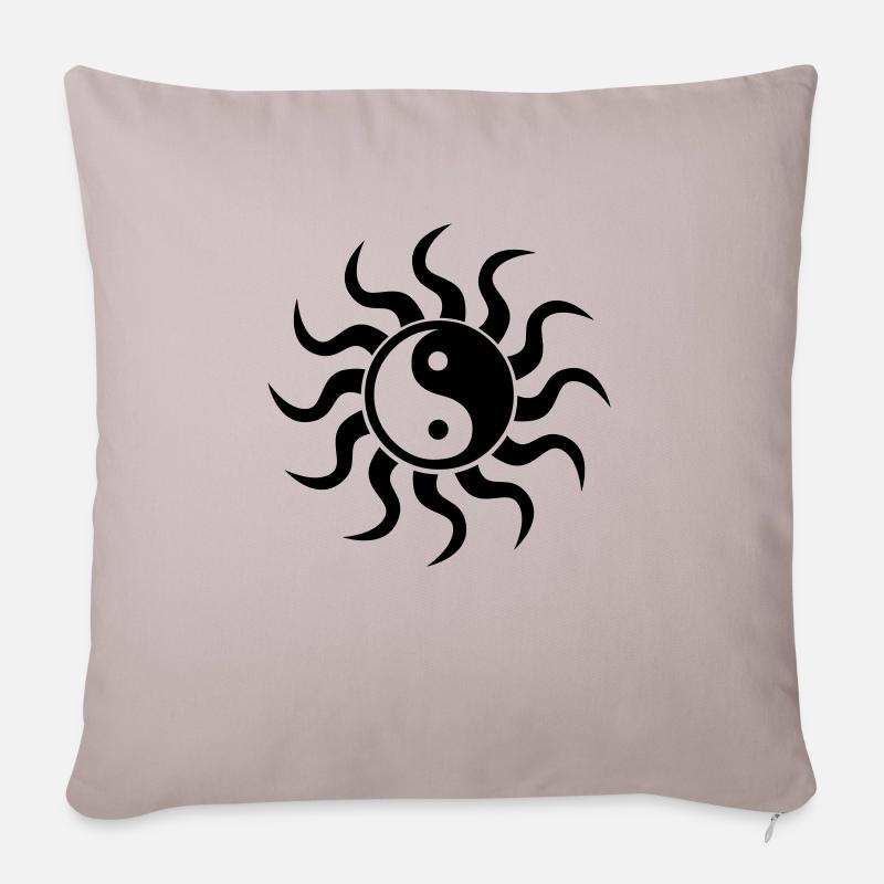 Yin Yang Vektor - Sofakissenbezug 45 x 45 cm - helles Taupe