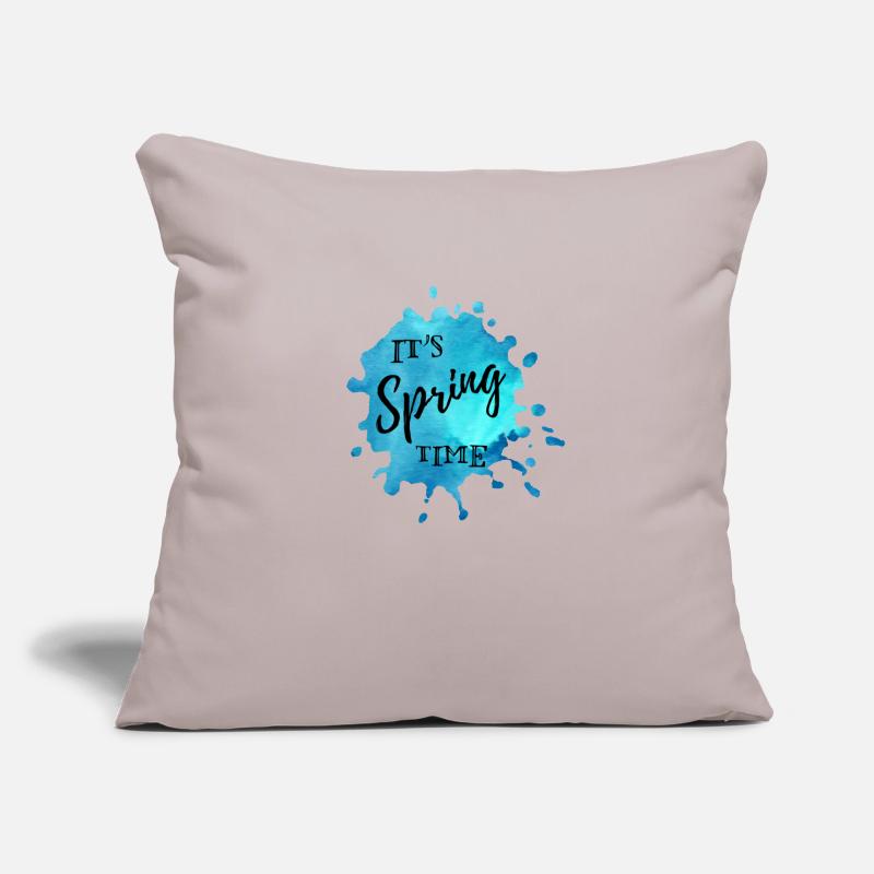 Splash de couleur bleu "It's Spring Time" Housse de coussin décorative 45 x 45 cm