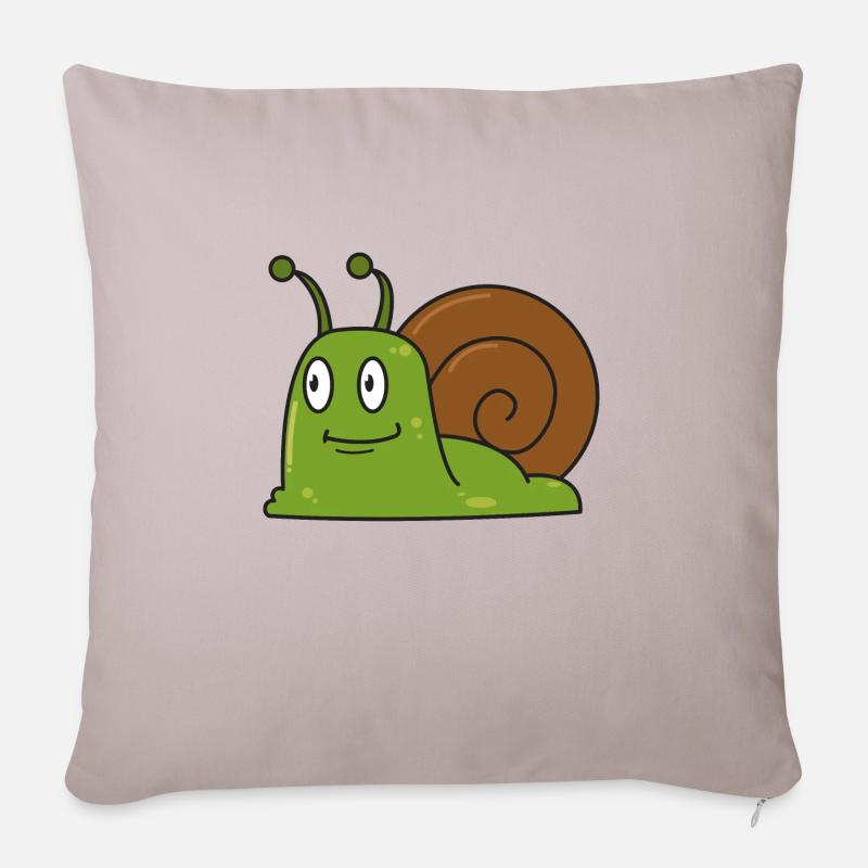 Schnecke Geschenk comic Schnecken Tier Natur Kind - Sofakissenbezug 45 x 45 cm - helles Taupe